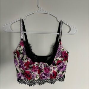 VS Floral Lace Trim Corset Bralette